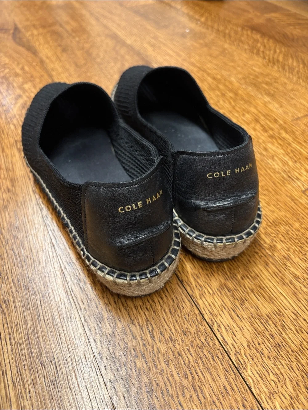 Cole Haan Black Knit Slip-On Espadrilles size 9
